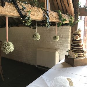 wedding venue flowers, barn wedding