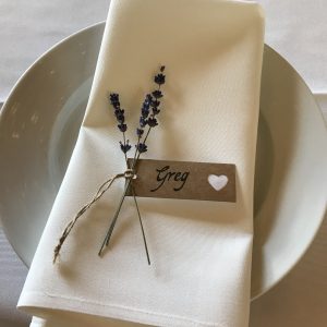 floral place setting, reading